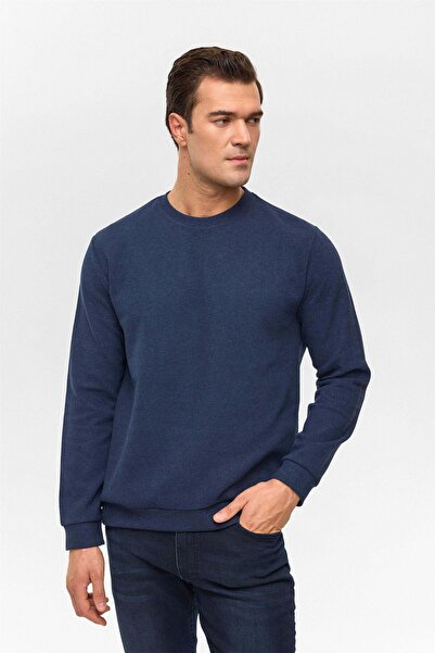 SÜVARİ O Neck Thessaloniki Navy Blue Men's Sweatshirt Sw2013700010