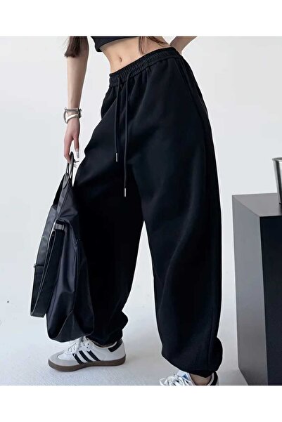 SERYY MODA Kadın KIŞLIK Şardonlu Paça Lastikli Kaliteli Bol Eşofman Altı