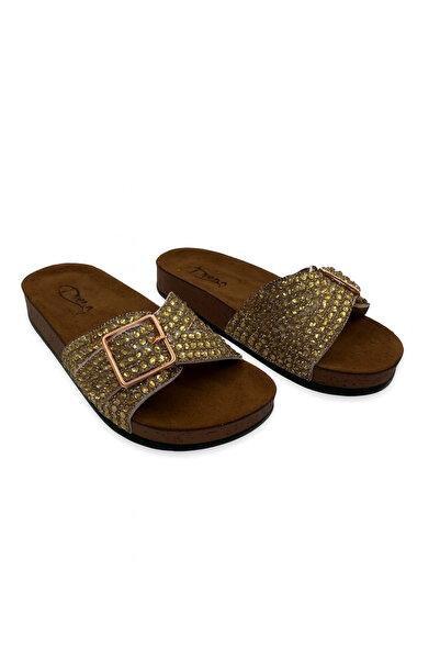 Pienn Anatomical Flexible Comfortable Stone Beaded Single Buckle Women's Slippers