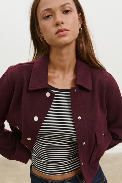 VODENS Black Striped 100% Cotton Crew Neck Long Sleeve Blouse