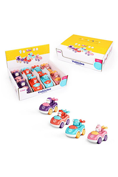 Ominii 8 Pcs Cute Cartoon Animal Pull-Back Inertia Car Kids Toy Kindergarten Activities Gifts