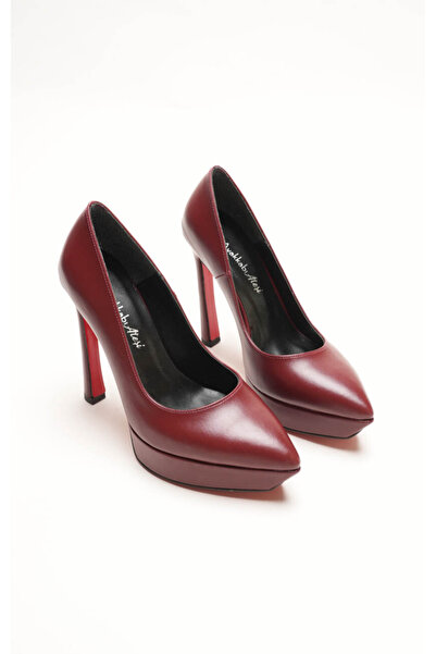 Ayakkabı Ateşi Women's Special Design Platform Shoes Siena Burgundy Skin