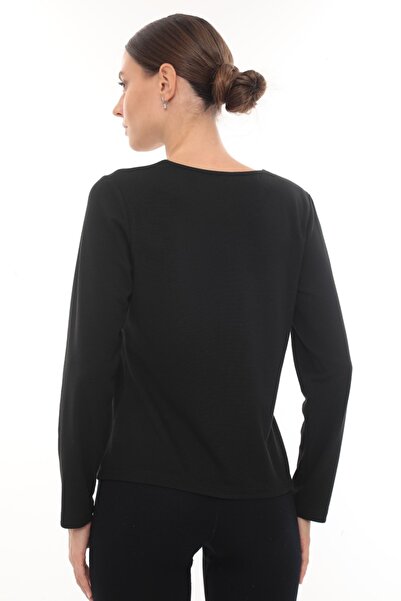 etselements Lace Detailed V-Neck Blouse Dress