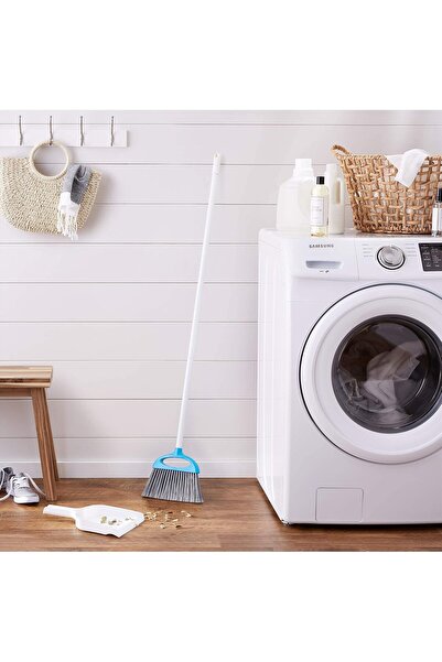 Amazon basics Dustpan Broom Set, Blue and White