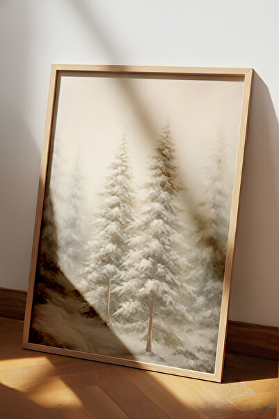 Wooden Factory New Year Themed 3 Piece Framed Painting Set, New Year Themed Wall Decoration