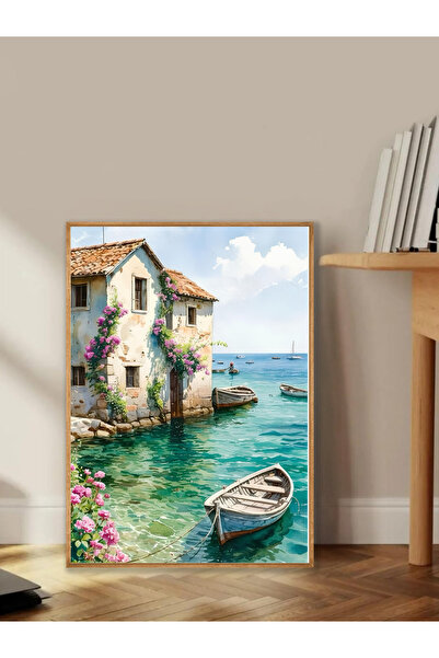 Tuba Decor Tek Parça Ahşap Çerçeveli Oturma Odası Salon Mutfak Tablo