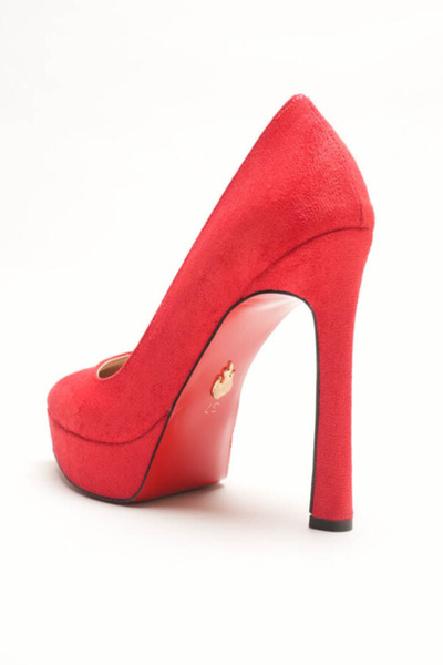 Ayakkabı Ateşi Women's Special Design Platform Shoes Siena Red Calf Suede