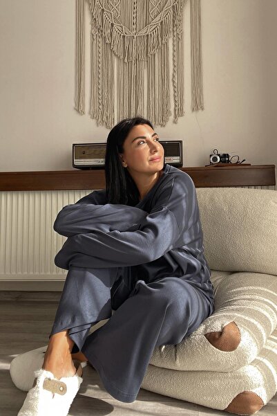 MJAMASS Bisiklet Yaka Lacivert Oversize Penye Takım