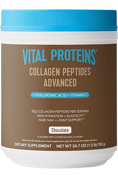 Vital Proteins Collagen Peptides Advanced with Hyaluronic Acid & Vitamin C — Chocolate, 24.7 oz