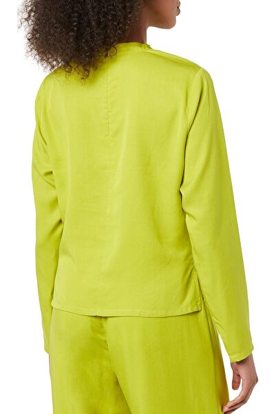 Terea Cataleya asymmetric blouse with Draped neckline, citronella, 2X