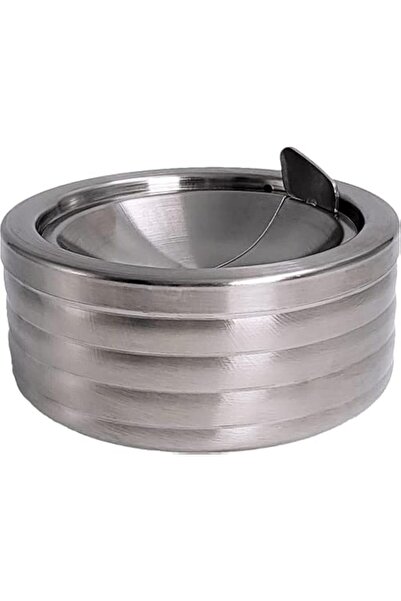 genernic منفضة سجائر كلاسيكية من الفولاذ المقاوم للصدأ مع غطاء من BUDLE، فضية...