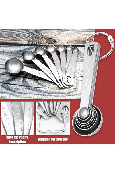 Tazweeq 6-Piece Stainless Steel Measuring Spoon Set (1 Tbsp to 1/8 tsp)