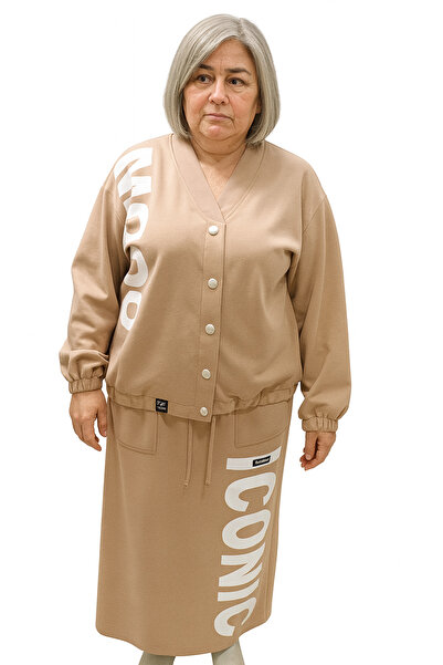 DağdevirenTkstl Battal Boy Women's Skirted Jacket Set