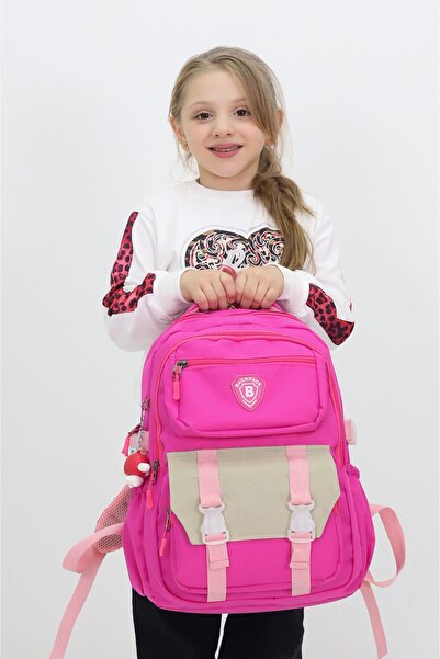 Probag Girl's Pink School Bag Kindergarten Primary School Backpack Teenage Girl Daily Bag (with Toy Gift)