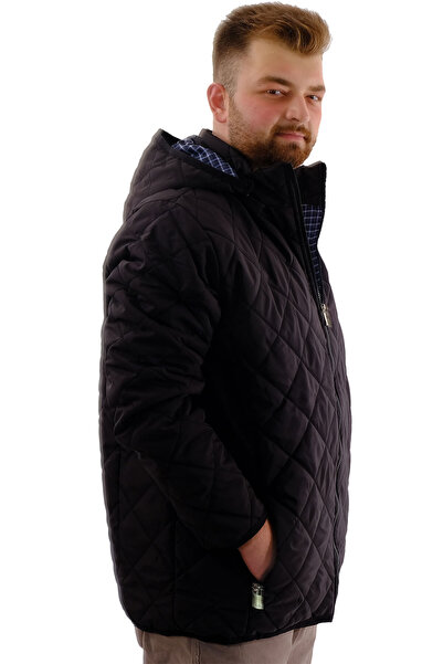 ModeXL Mode XL Men's Plus Size Puffer Jacket with Pockets Zipper Cold Resistant U24600 Black