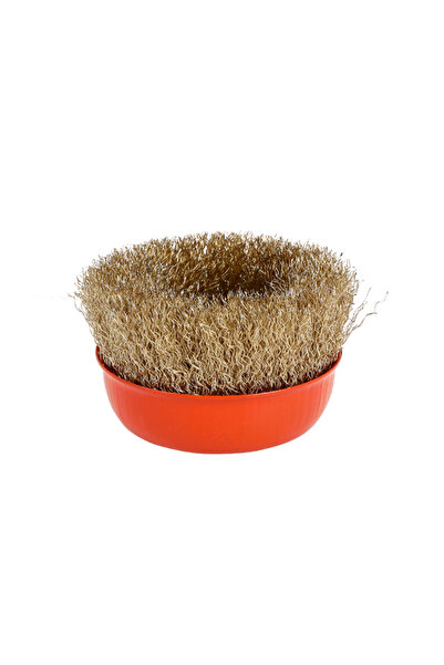 Lawazim Brass Wire Cup Brush 4inch Gold - Heavy Duty Brush for Rust & Paint Removal