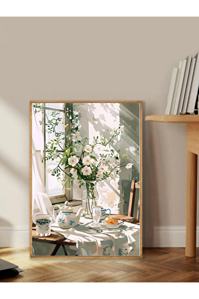 Tuba Decor Tek Parça Ahşap Çerçeveli Oturma Odası Salon Mutfak Tablo