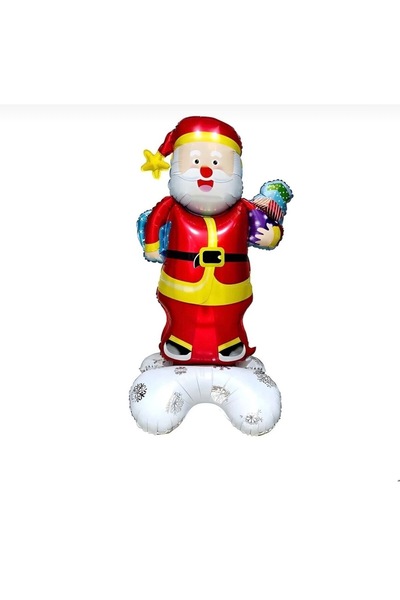 Genel Markalar Yılbaşı İçin Kırmızı Noel Baba Folyo Balon 156x80 cm