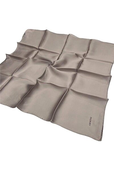 Armine Eșarfă de mătase simplă - 1091 Soft Mink Sura