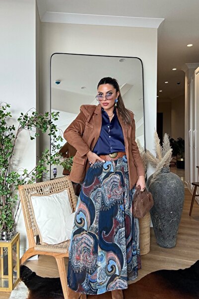 Sohotique By P Shawl Pattern Glitter Chiffon Skirt Colorful