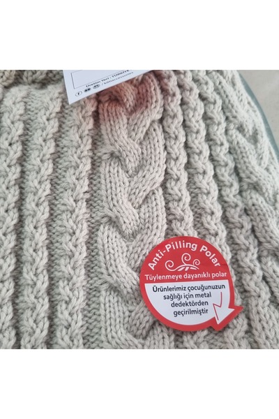 Uğur bebe Beige Color Kitti 4-8 Aslarlı 3 Piece Winter Set – Heat Retaining Scarf-Beret-Glove Set | Ultra