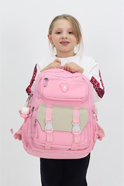 Probag Hello Kitty Girl's Pink School Bag with Toy Gift Kindergarten Primary School Backpack Daily Bag