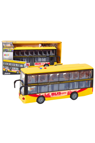 Bebelul YELLOW double-decker bus 1:16 with lights, sounds and moving doors