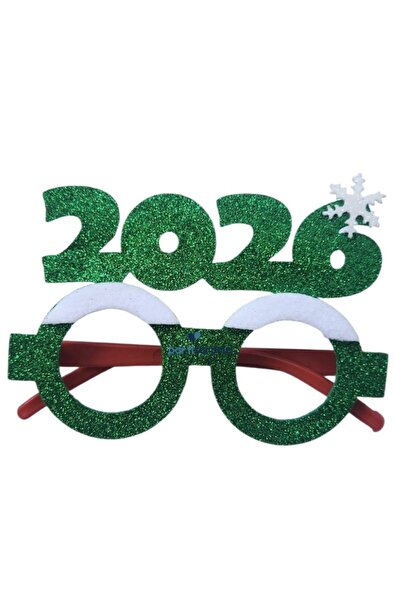 parti sürprizi New Year's Party 2026 Green Party Glasses 1 Piece