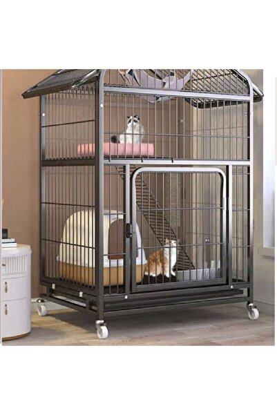 NKX Stackable Heavy Duty Luxury Foldable Pet Cage with Wheels and Door