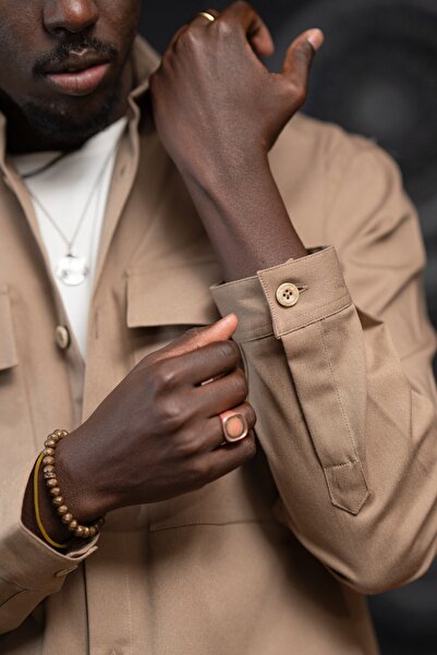 alenmeza Oversized Thin Canvas Fabric Unlined Shirt with Double Flap Pockets