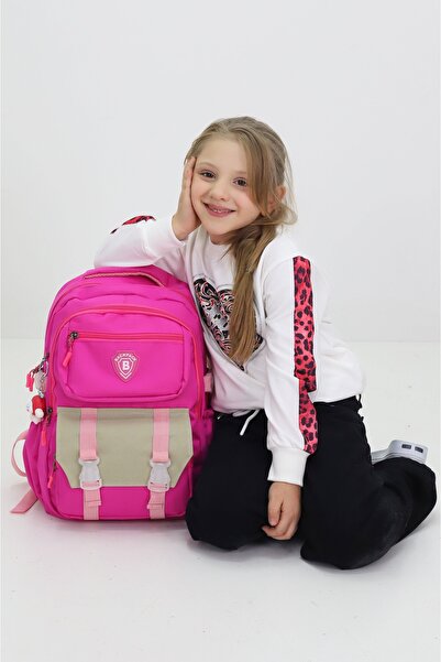 Probag Girl's Pink School Bag Kindergarten Primary School Backpack Teenage Girl Daily Bag (with Toy Gift)