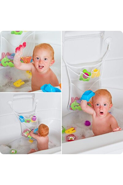 HALAMODO Bath Toy Storage - Large Quick-Dry Bath Toy Holder with Two Locking Hooks