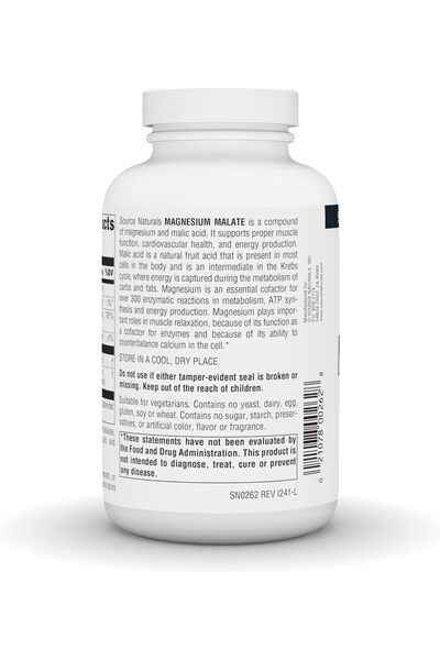 source naturals Magnesium Malate Tablets (3750mg, 180 Pieces)