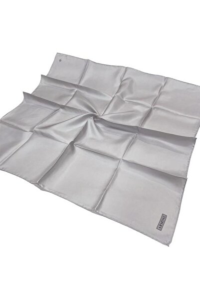 Armine وشاح حريري سادة - قماش قطني مضلع فضي 152