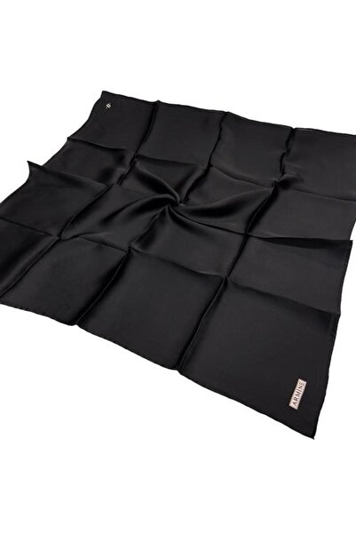 Armine Düz İpek Eşarp - 01 Siyah Sura