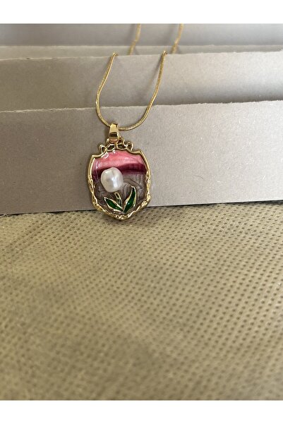 BİJUKO TAKI Stilinizi Parlatın قلادة ملونة بتفاصيل زهرة اللؤلؤ المينا، تصميم ...