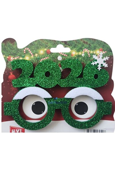 parti sürprizi New Year's Party 2026 Green Party Glasses 1 Piece