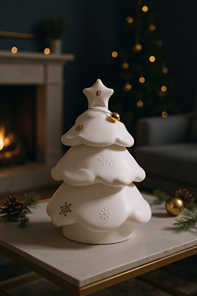 FS CANDLE & HOME Decoration - Accesories Yılbaşı Çam Ağacı Beton Mumluk, 3 Pa...