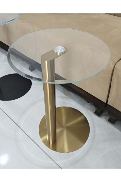 genernic Single Service Table - Gold with Steel Base