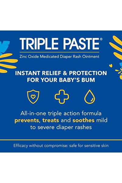 Triple Paste Diaper Rash Cream for Baby - 8 oz Tub, Zinc Oxide Ointment