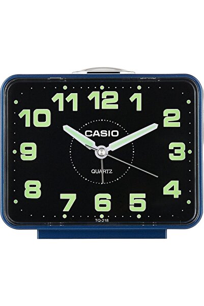 Casio TQ-218-2 Analog Alarm Clock (Blue/Black)