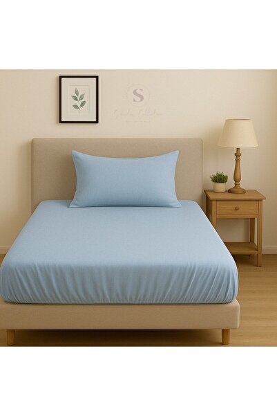 shules collection Linen Buldan Blue Single Sheet + Pillowcase