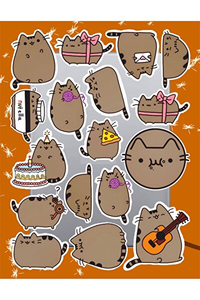 hediyenebak مجموعة ملصقات ذات طابع قطة سمينة لطيفة |   ملصق للكمبيوتر المحمول والكمبيوتر الشخصي والتابلت والهاتف والدفتر ومجلة البوليت جورنال