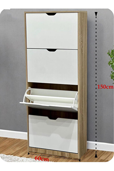 DEC39 جزامة خشب مودرن 4 أدراج قابلة للإمالة | ارتفاع 150 سم