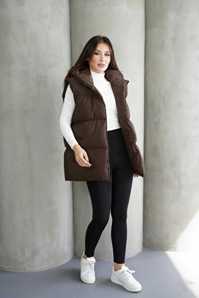 MontClup Women's Black Puffer Vest Comfortable Oversized Fit