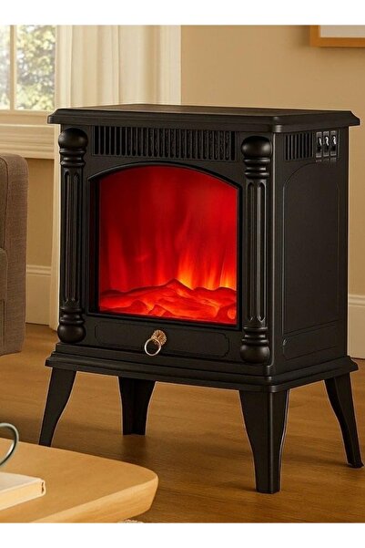 Generic 2000W Electric Heater with 3D Flame Atmosphere Light, AdjustableTemperature, 60cm Wide Air