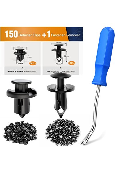 GOOACC 150 pcs Push-Type Bumper Fasteners Rivet Clips (150PCS Clip)