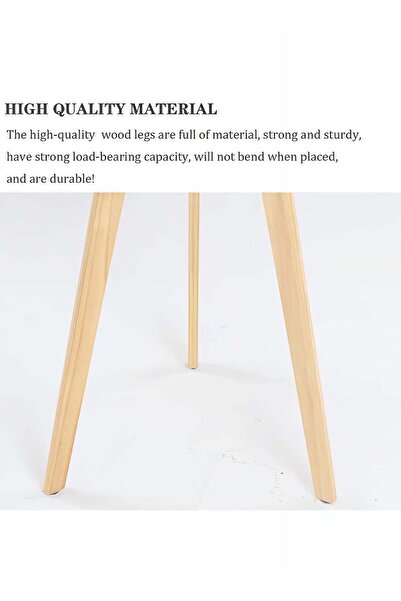 Taimi Black Round Dining Table 80x80x72cm With solid Wooden Legs Suitable For Dining and Living Room