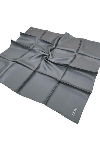 Armine Прямий шовковий шарф - 17 Темно-сірий твіл