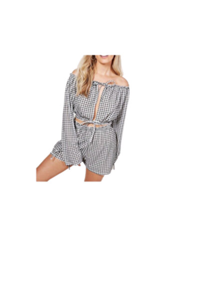 OEM Compleu Kelly gingham, Negru/Alb, Alb/Negru